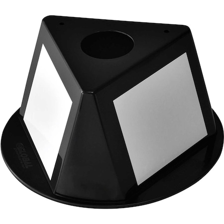 Global Industrial Inventory Control Cone W/ Dry Erase Decals, 10L x 10W x 5H, Black 412418